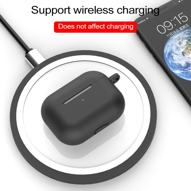 Per AirPods Pro Custodia protettiva per auricolari wireless in silicone con foro per cordino e moschettone, with Lanyard Hole & Carabiner