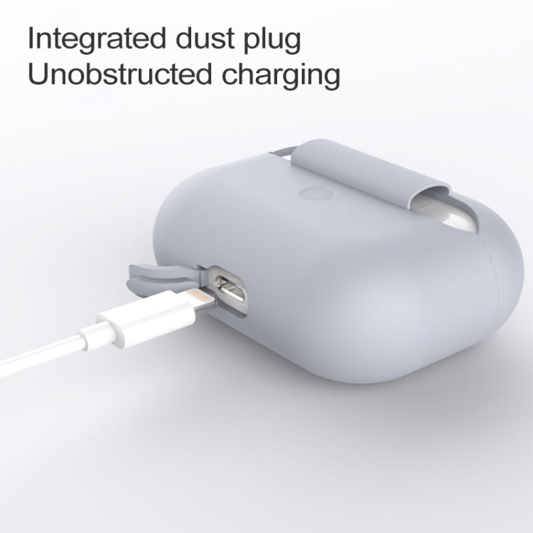 Per AirPods Pro Custodia protettiva per auricolari wireless in silicone con foro per cordino e moschettone, with Lanyard Hole & Carabiner