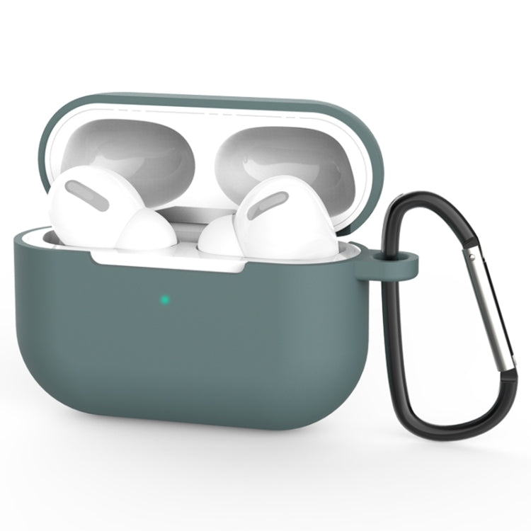 Per AirPods Pro Custodia protettiva per auricolari wireless in silicone con foro per cordino e moschettone, with Lanyard Hole & Carabiner
