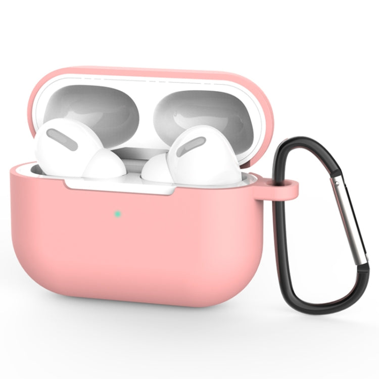 Per AirPods Pro Custodia protettiva per auricolari wireless in silicone con foro per cordino e moschettone, with Lanyard Hole & Carabiner