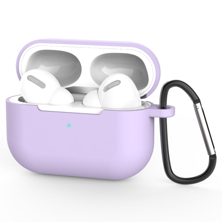 Per AirPods Pro Custodia protettiva per auricolari wireless in silicone con foro per cordino e moschettone, with Lanyard Hole & Carabiner