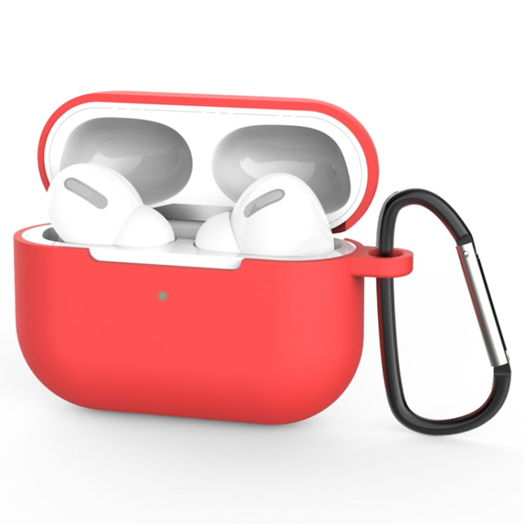 Per AirPods Pro Custodia protettiva per auricolari wireless in silicone con foro per cordino e moschettone, with Lanyard Hole & Carabiner