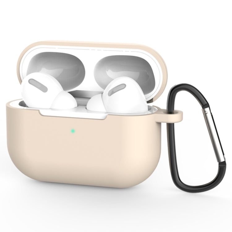 Per AirPods Pro Custodia protettiva per auricolari wireless in silicone con foro per cordino e moschettone, with Lanyard Hole & Carabiner