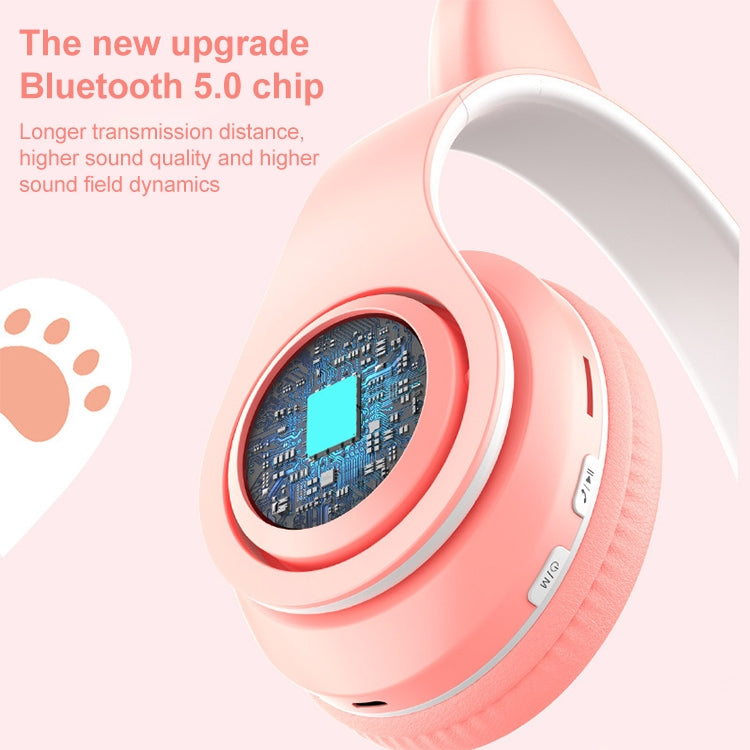 Auricolare Bluetooth wireless con luce sfumata a LED B39 Cat Ear Design