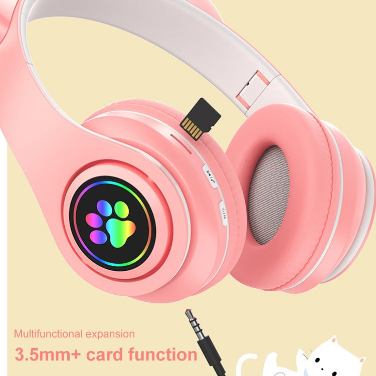 Auricolare Bluetooth wireless con luce sfumata a LED B39 Cat Ear Design