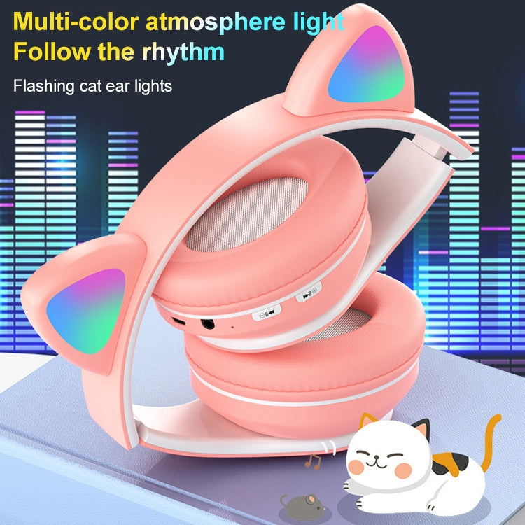 Auricolare Bluetooth wireless con luce sfumata a LED B39 Cat Ear Design