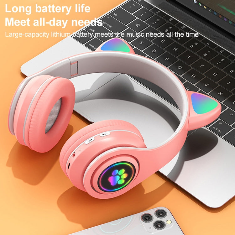 Auricolare Bluetooth wireless con luce sfumata a LED B39 Cat Ear Design