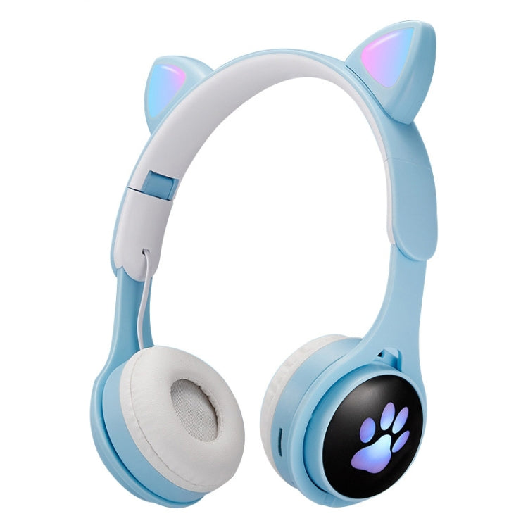 B30 Cat Paw Cat Ears Auricolare Bluetooth pieghevole luminoso colorato con jack da 3,5 mm e slot per schede TF