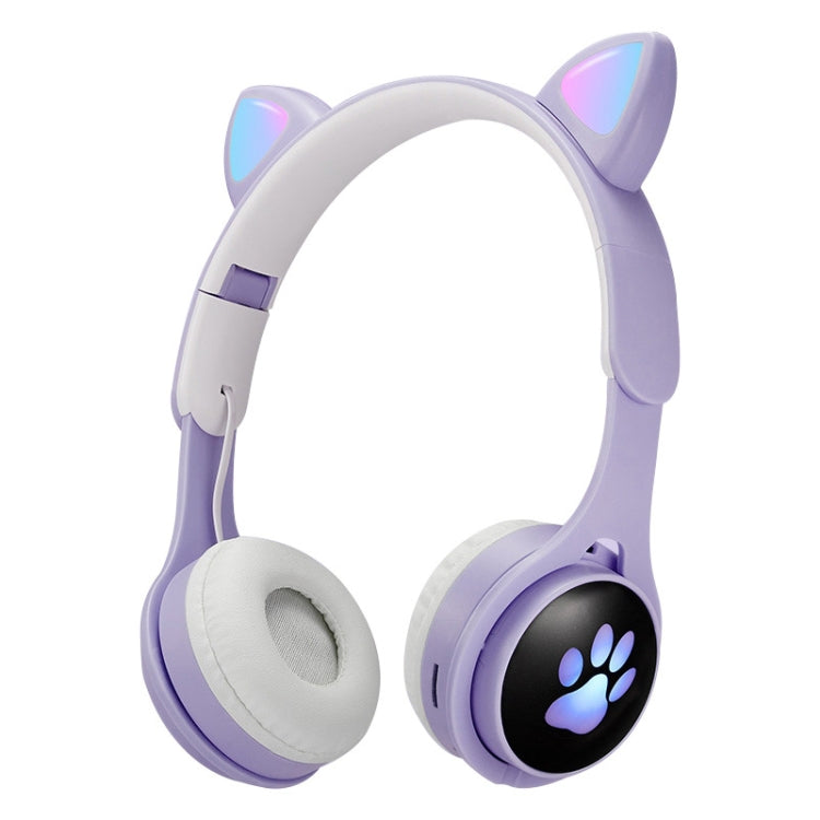 B30 Cat Paw Cat Ears Auricolare Bluetooth pieghevole luminoso colorato con jack da 3,5 mm e slot per schede TF