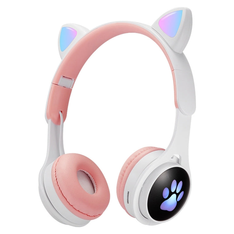B30 Cat Paw Cat Ears Auricolare Bluetooth pieghevole luminoso colorato con jack da 3,5 mm e slot per schede TF