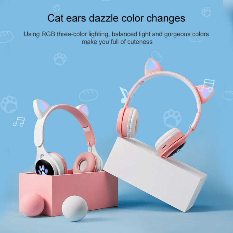 B30 Cat Paw Cat Ears Auricolare Bluetooth pieghevole luminoso colorato con jack da 3,5 mm e slot per schede TF