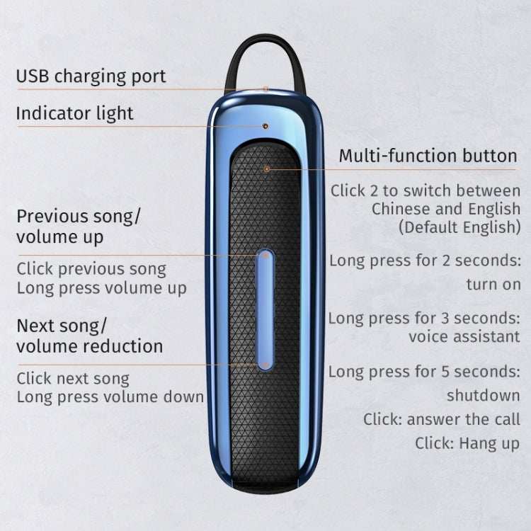 Auricolare Bluetooth unilaterale montato sull'orecchio E1 con riduzione intelligente del rumore