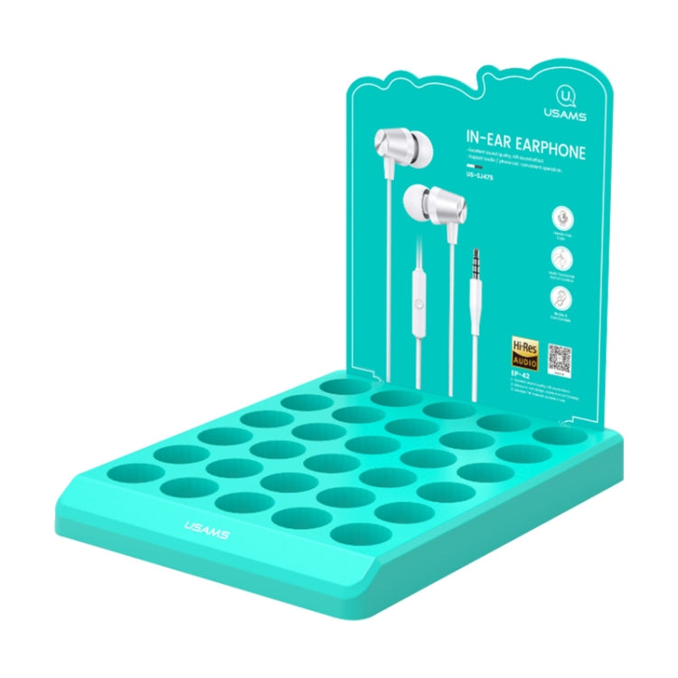 Auricolari intrauricolari cablati in metallo con placcatura da 3,5 mm USAMS EP-42 da 30 pezzi, lunghezza: 1,2 m, confezione in provetta, Test Tube Packaging