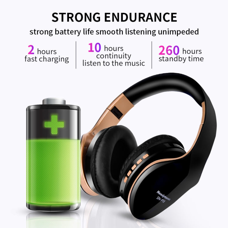 Auricolare wireless Bluetooth 4.0 pieghevole SN-P18 con microfono, supporto scheda TF