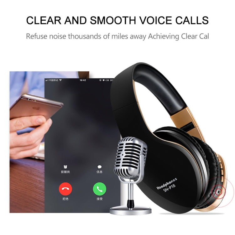 Auricolare wireless Bluetooth 4.0 pieghevole SN-P18 con microfono, supporto scheda TF