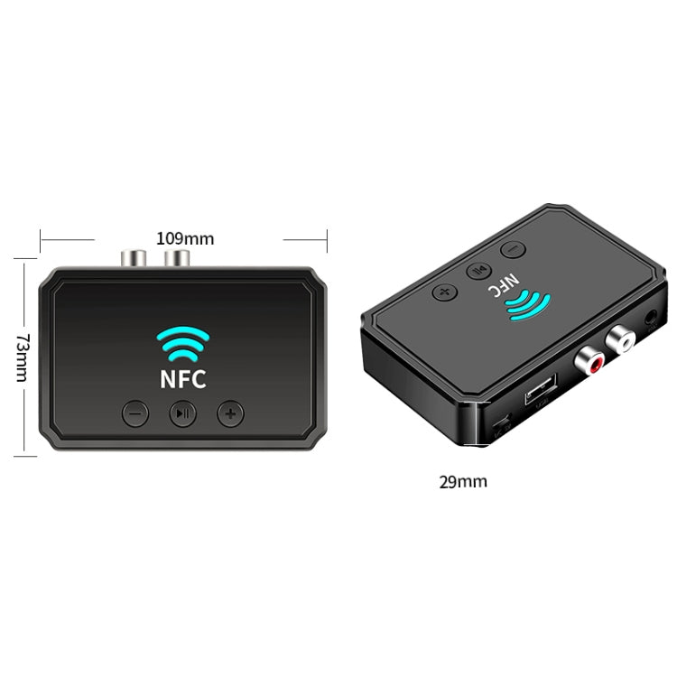 T36 NFC Bluetooth 5.0 ricevitore trasmettitore auricolare lettore audio per auto