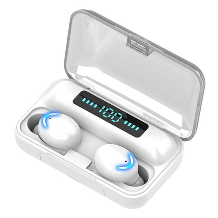 F9-5C Luce respiratoria a quattro barre + Auricolare Bluetooth con riduzione del rumore con display digitale, F9-5C Four-bar Light Black, F9-5C Four-bar Light White