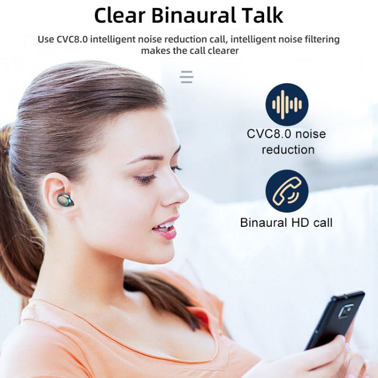 F9-5C Luce respiratoria a quattro barre + Auricolare Bluetooth con riduzione del rumore con display digitale, F9-5C Four-bar Light Black, F9-5C Four-bar Light White