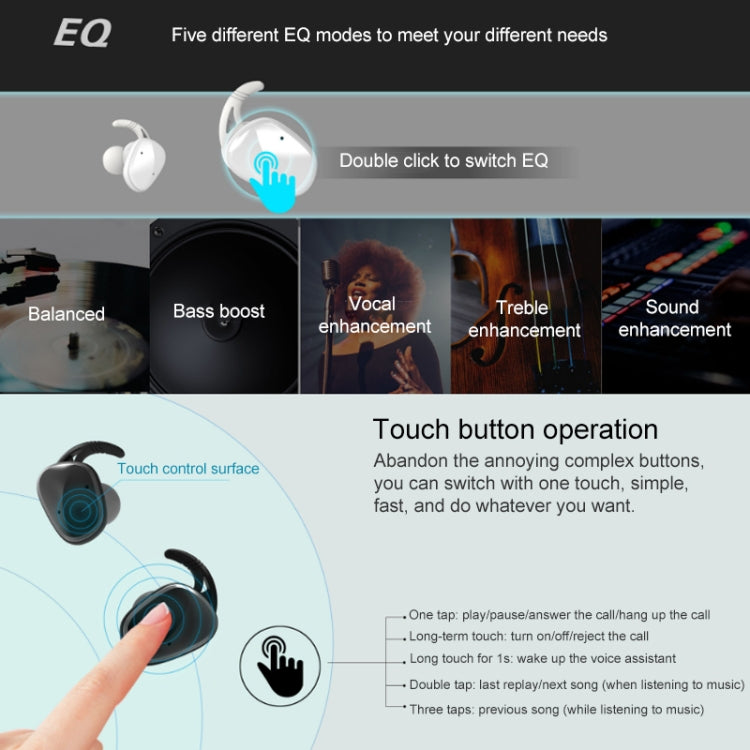LE-703 Bluetooth 5.0 Auricolare Bluetooth sportivo wireless impermeabile
