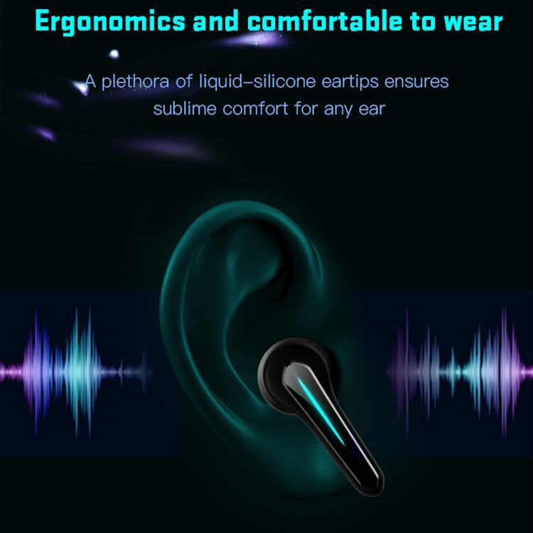 Auricolari da gioco ETE-55 TWS binaurali Bluetooth 5.0 a bassa latenza, ETE-55 Black