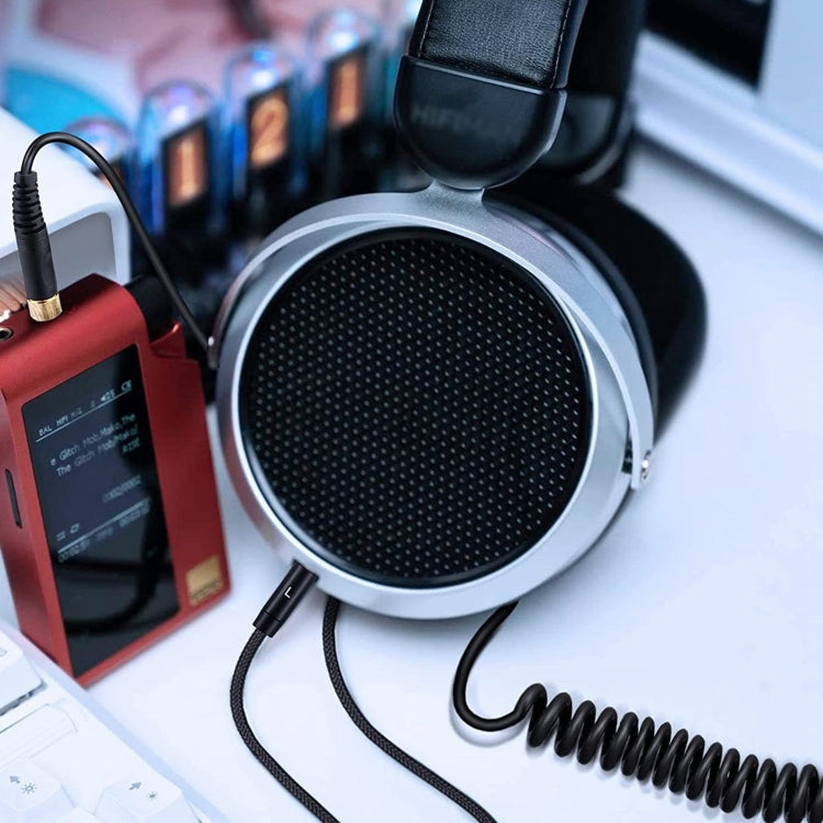 ZS0227 Cavo audio doppio a molla per cuffie da 3,5 mm per Denon AH-D7100 7200 D600 D9200 5200