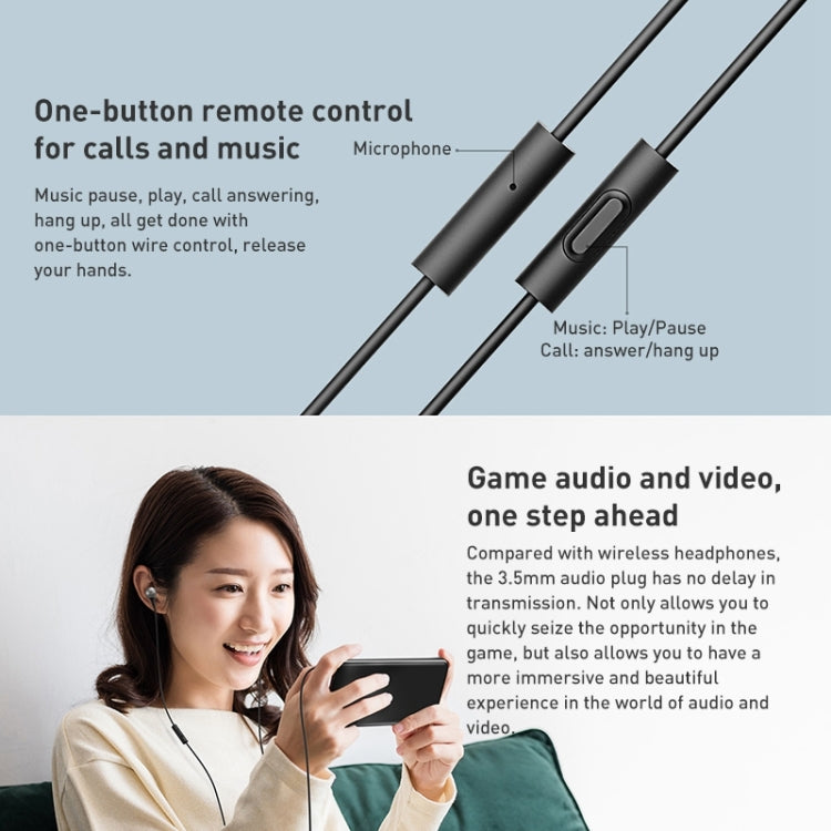 Auricolare originale Xiaomi da 3,5 mm con controllo cablato in lega di alluminio, lunghezza: 1,25 m, DDQ01WM