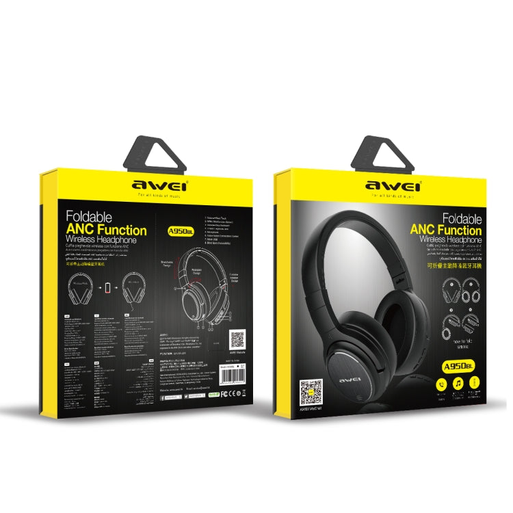 Awei A950BL Auricolare Bluetooth pieghevole con cancellazione del rumore, A950BL