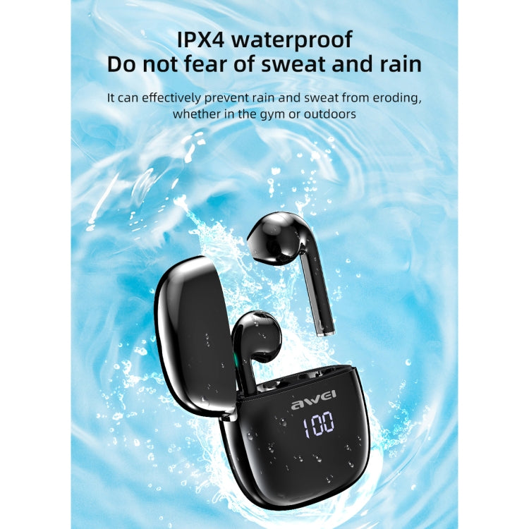 Awei T28P Bluetooth V5.0 TWS Ture Wireless Sport Auricolare con display a LED con custodia di ricarica