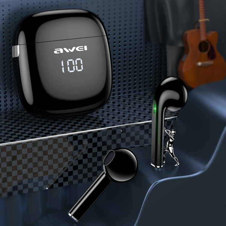 Awei T28P Bluetooth V5.0 TWS Ture Wireless Sport Auricolare con display a LED con custodia di ricarica