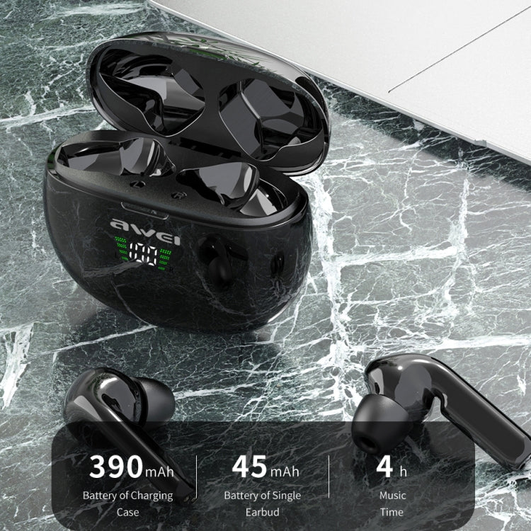 Awei T15P Bluetooth V5.0 TWS Ture Auricolare sportivo wireless con display a LED con custodia di ricarica, T15P