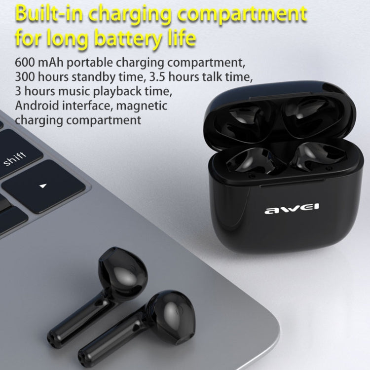 Awei T26 TWS Bluetooth V5.0 Ture Auricolare sportivo wireless con custodia di ricarica, T26 Pro