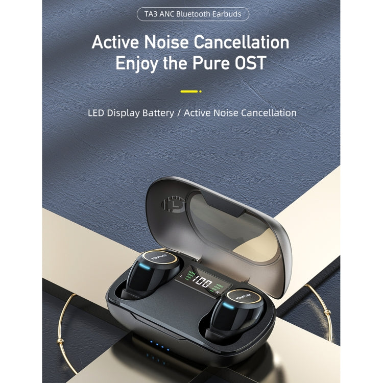 Awei TA3 Bluetooth 5.0 ANC Auricolare Bluetooth wireless con riduzione attiva del rumore, TA3