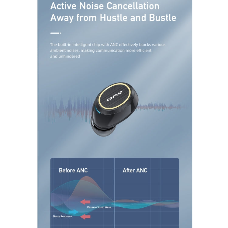 Awei TA3 Bluetooth 5.0 ANC Auricolare Bluetooth wireless con riduzione attiva del rumore, TA3