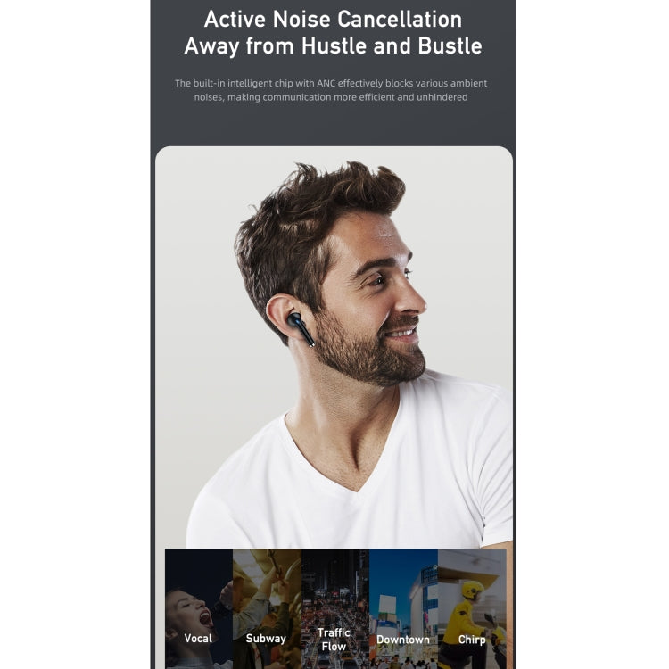 Awei TA8 Bluetooth 5.2 ANC Auricolare Bluetooth wireless con riduzione attiva del rumore, TA8
