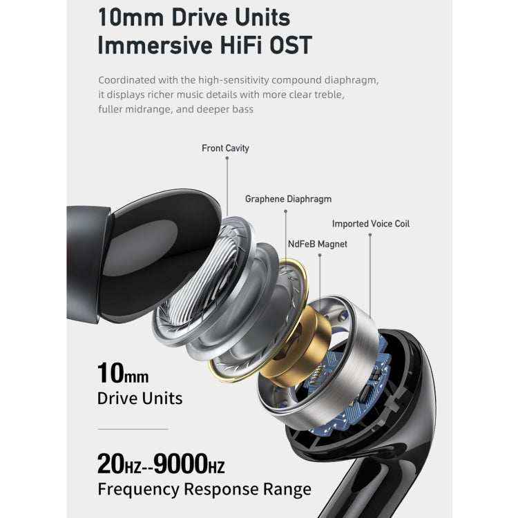 Awei TA8 Bluetooth 5.2 ANC Auricolare Bluetooth wireless con riduzione attiva del rumore, TA8