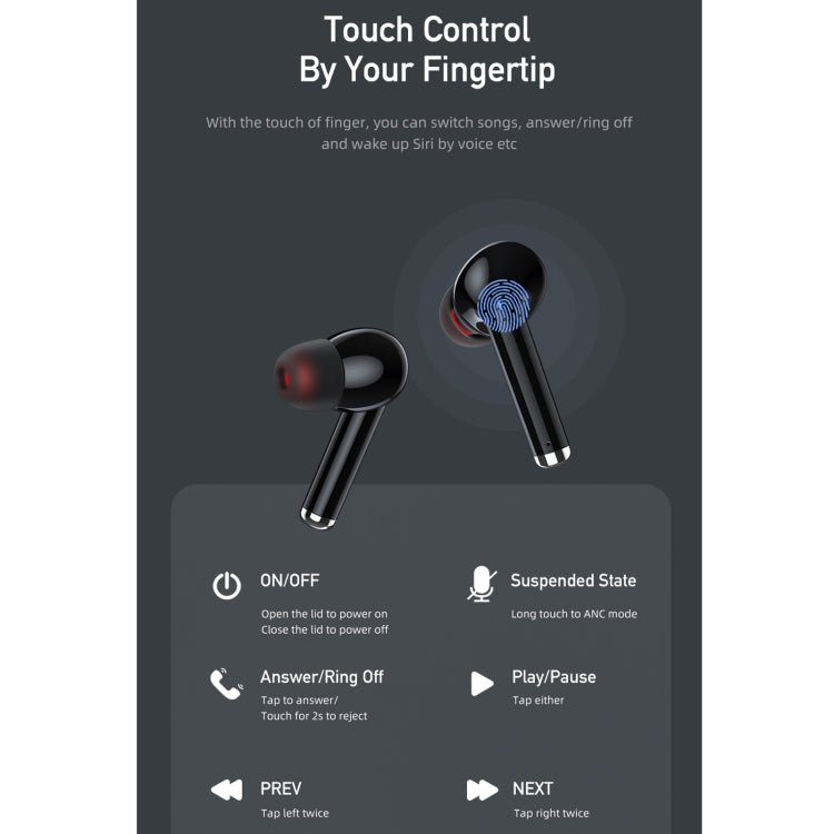 Awei TA8 Bluetooth 5.2 ANC Auricolare Bluetooth wireless con riduzione attiva del rumore, TA8