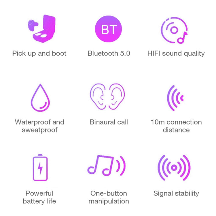 Auricolare Bluetooth wireless Bluetooth 5.0 impermeabile IPX DT-4 con scatola di ricarica magnetica da 350 mAh, supporto per le chiamate, DT-4