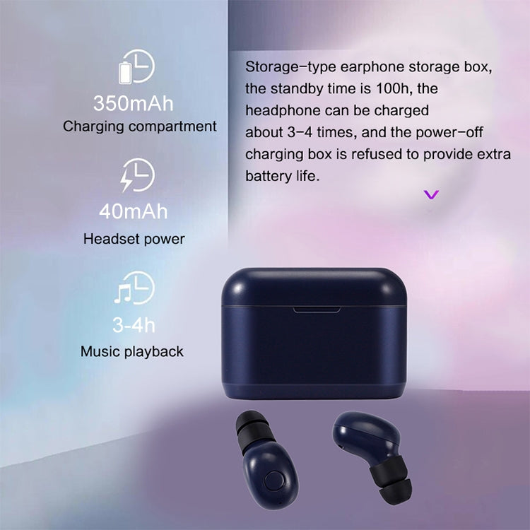 Auricolare Bluetooth wireless Bluetooth 5.0 impermeabile IPX DT-4 con scatola di ricarica magnetica da 350 mAh, supporto per le chiamate, DT-4