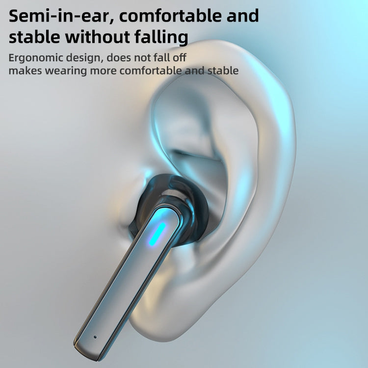 Auricolare Bluetooth semi-in-ear touch BQ02 TWS con scatola di ricarica e indicatore luminoso, supporta chiamate HD e assistente vocale intelligente