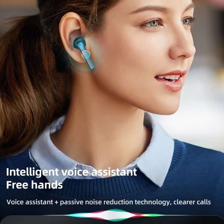 Auricolare Bluetooth semi-in-ear touch BQ02 TWS con scatola di ricarica e indicatore luminoso, supporta chiamate HD e assistente vocale intelligente