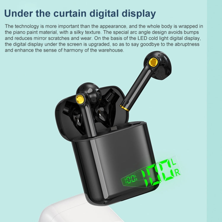 Auricolare Bluetooth semi-in-ear con display digitale impermeabile F730 TWS IPX4, F730 Black