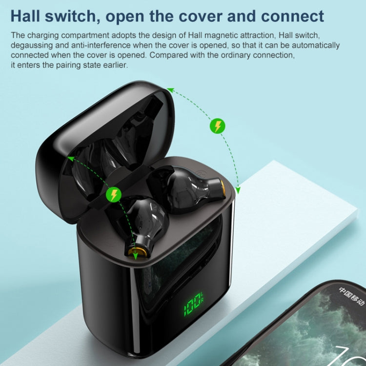 Auricolare Bluetooth semi-in-ear con display digitale impermeabile F730 TWS IPX4, F730 Black
