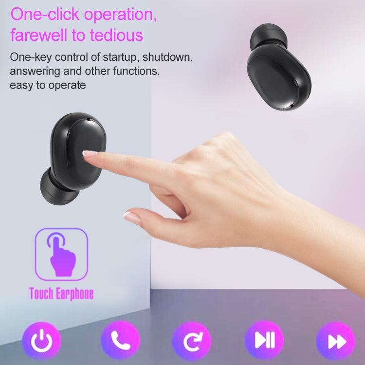 L'auricolare Bluetooth wireless a due orecchie DT-14 supporta la ricarica magnetica touch e intelligente e l'accoppiamento automatico all'accensione