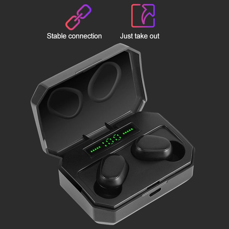 L'auricolare Bluetooth wireless a due orecchie DT-14 supporta la ricarica magnetica touch e intelligente e l'accoppiamento automatico all'accensione