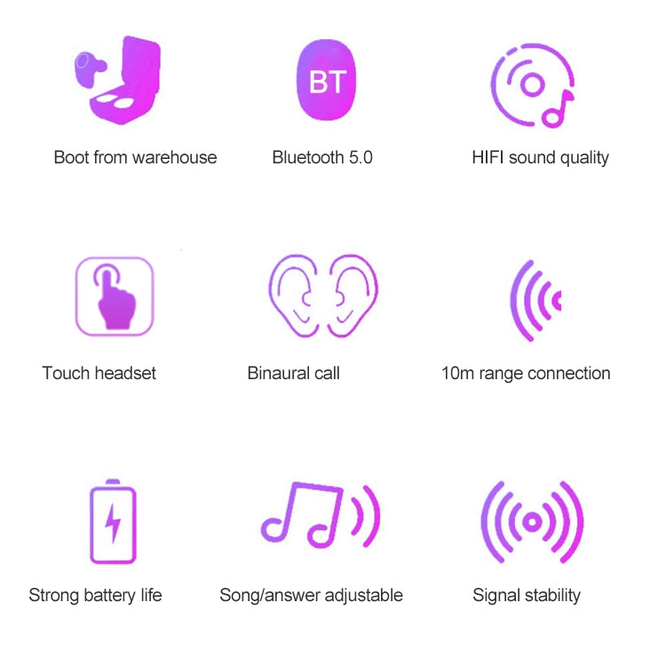 L'auricolare Bluetooth wireless a due orecchie DT-15 supporta la ricarica magnetica touch e intelligente e l'accoppiamento automatico all'accensione