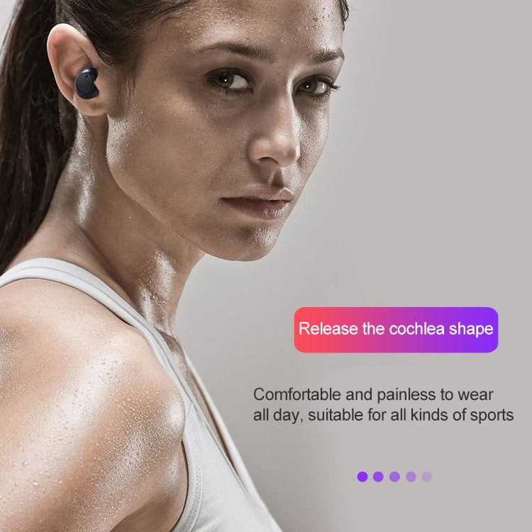 L'auricolare Bluetooth wireless a due orecchie DT-15 supporta la ricarica magnetica touch e intelligente e l'accoppiamento automatico all'accensione