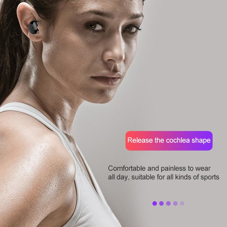 Auricolare Bluetooth wireless a due orecchie Dt-18 con cabina di ricarica da 2000 mAh, ricarica touch e aspirazione magnetica intelligente