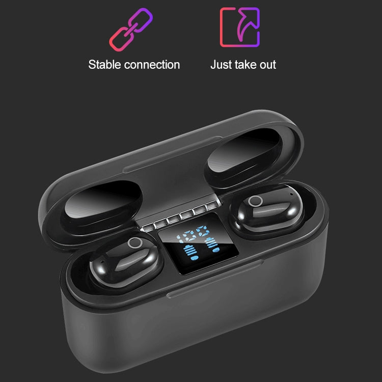 Auricolare Bluetooth wireless a due orecchie Dt-18 con cabina di ricarica da 2000 mAh, ricarica touch e aspirazione magnetica intelligente