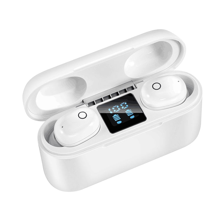 Auricolare Bluetooth wireless a due orecchie Dt-18 con cabina di ricarica da 2000 mAh, ricarica touch e aspirazione magnetica intelligente