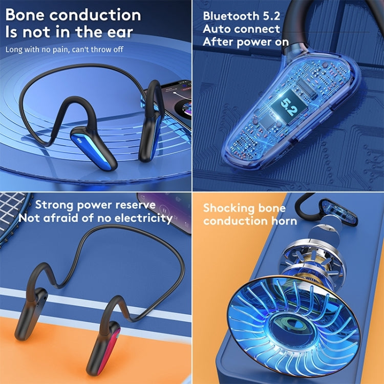 Auricolare wireless Bluetooth con orecchio sospeso M-D8 IPX5 impermeabile per passaggio osseo